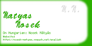 matyas nosek business card