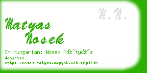 matyas nosek business card